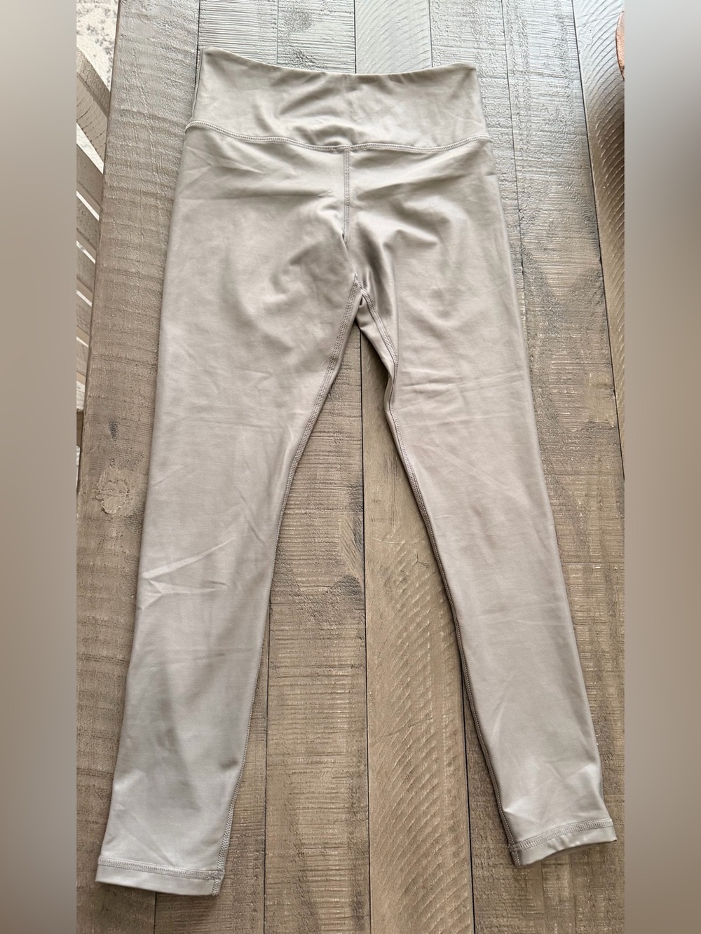 High-Rise silver/gray Leggings with Wide Waistband